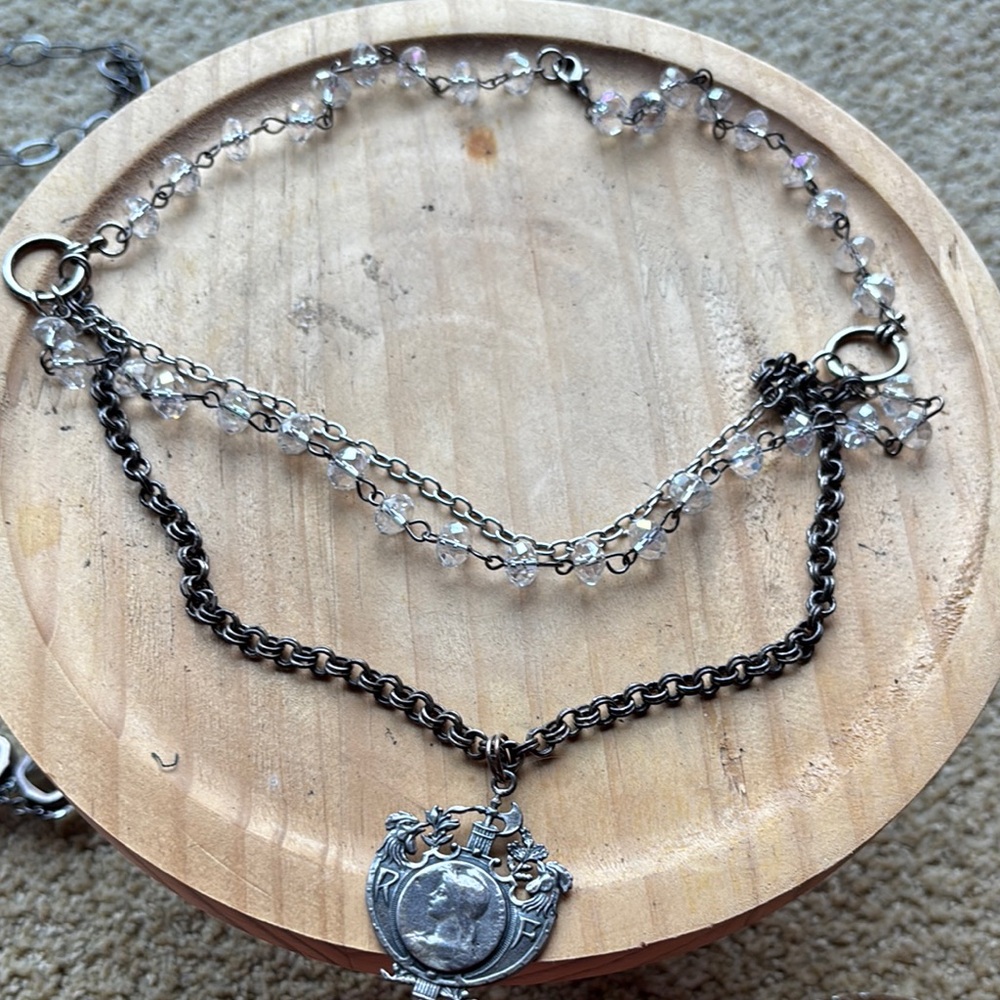 Brighton Silver Layered Necklace with Pendant